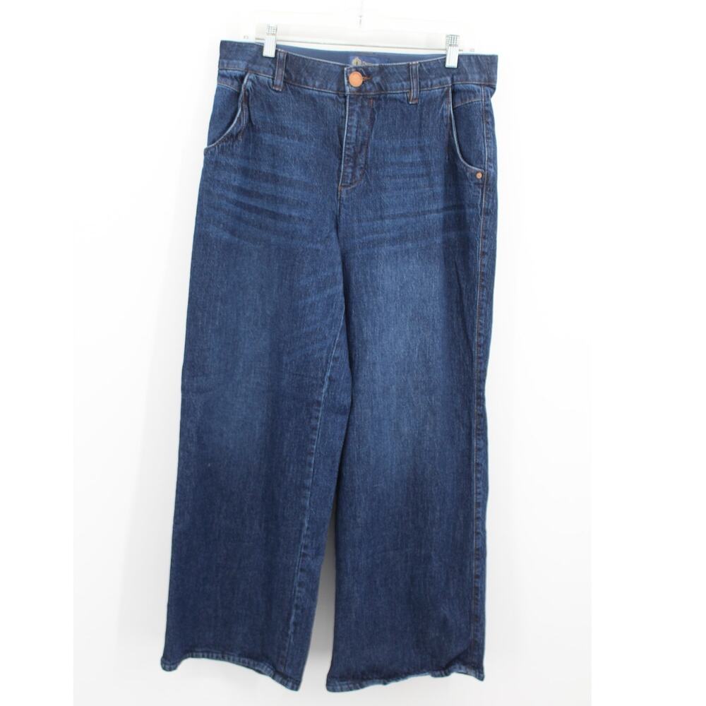 Democracy Jeans Ab solution Skyrise Tulip Hem Blue Wide Leg Jeans size 10